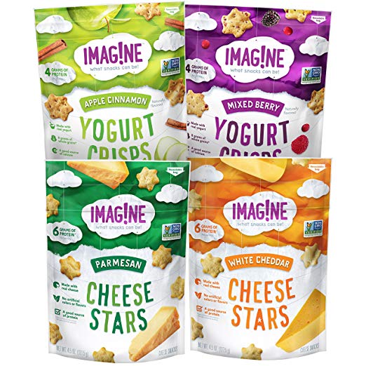IMAG!NE CHEESE STARS AND YOGURT CRISPS SAMPLER VARIETY PACK (4 PACK) FOR $10.28