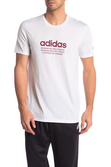 ADIDAS FRONT GRAPHIC PRINT T-SHIRT FOR $11.98