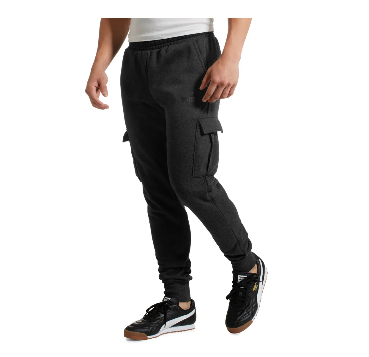 PUMA ESSENTIALS KNITTED JOGGERS WITH SIDE POCKETS FOR $24.99