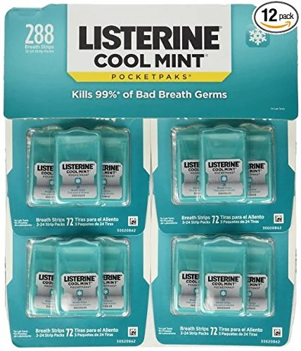 LISTERINE COOL MINT POCKETPAKS BREATH STRIPS (12-24 PACKS) FOR $12.99