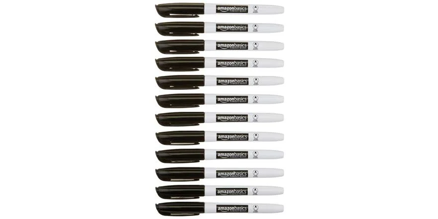 AMAZONBASICS PERMANENT MARKERS (PACK OF 12) FOR $2.40