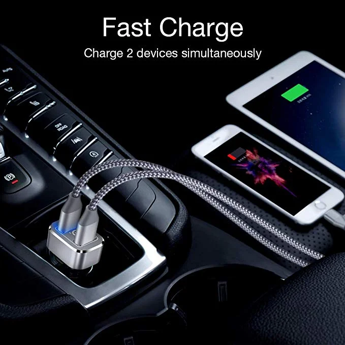 QUICK CHARGE DUAL USB CAR CHARGER FOR $7.79