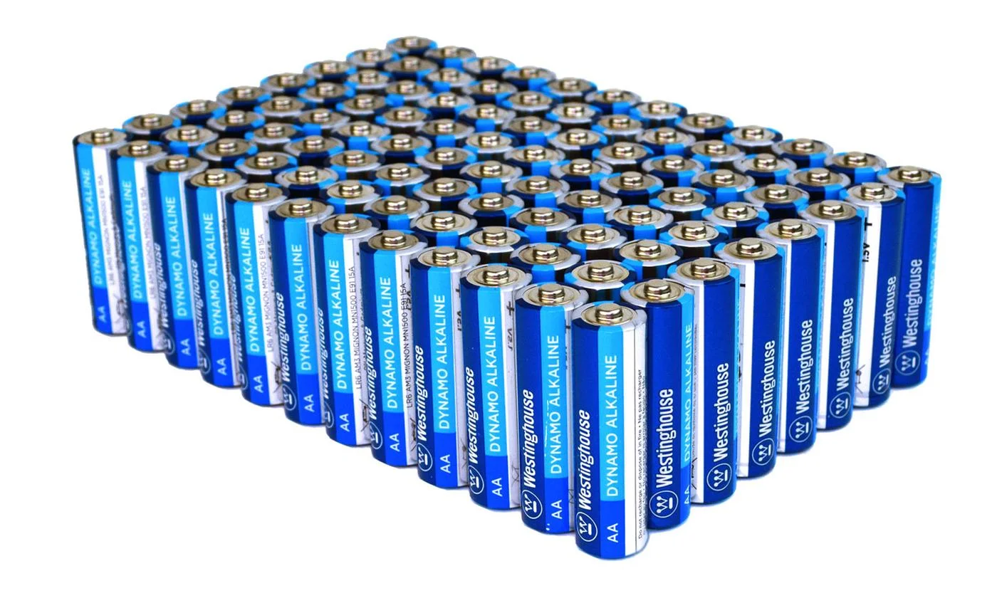 WESTINGHOUSE AA OR AAA ALKALINE BATTERIES (PACK OF 96) STARTING AT $20.99