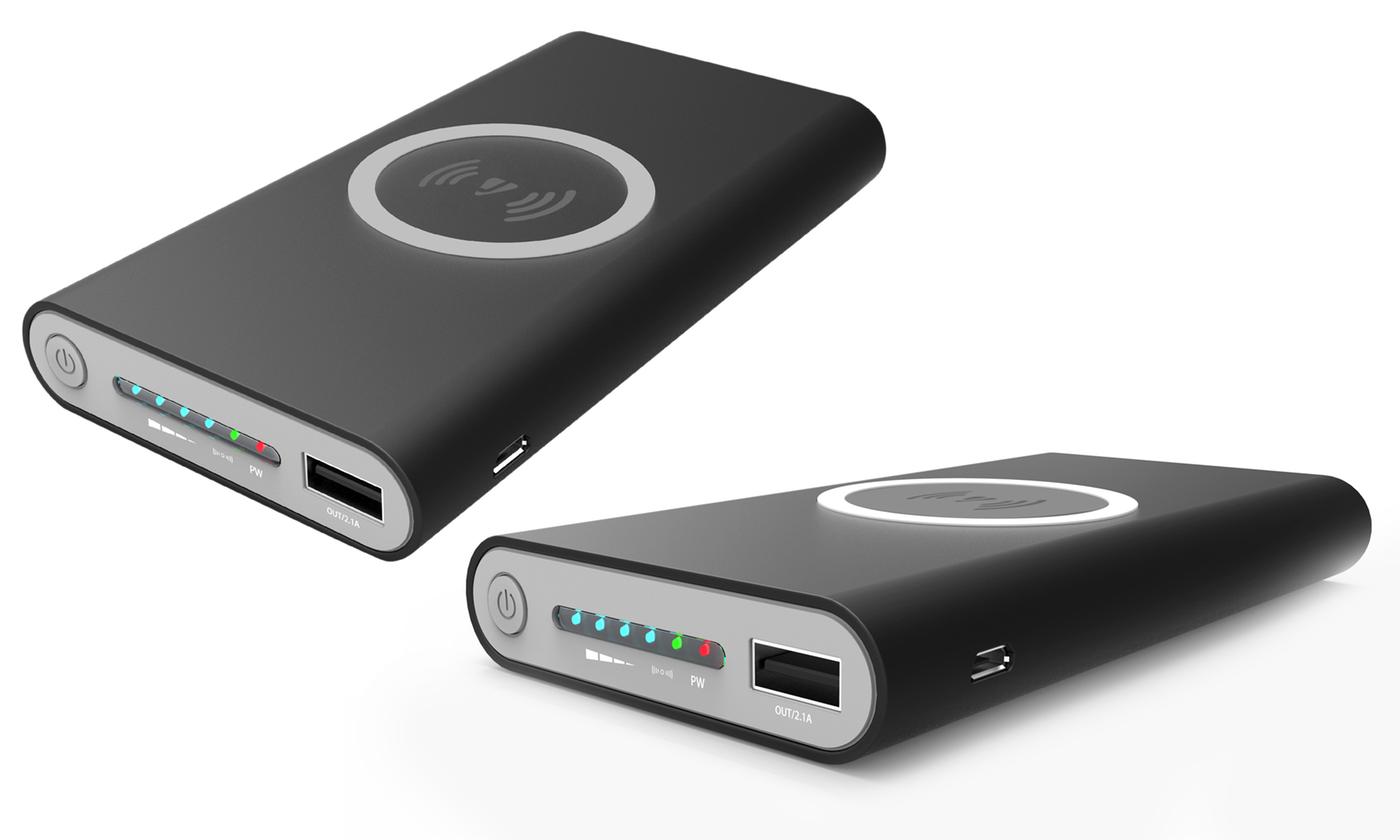 10,000MAH POWER BANK WITH WIRELESS CHARGING PAD FOR $21.99