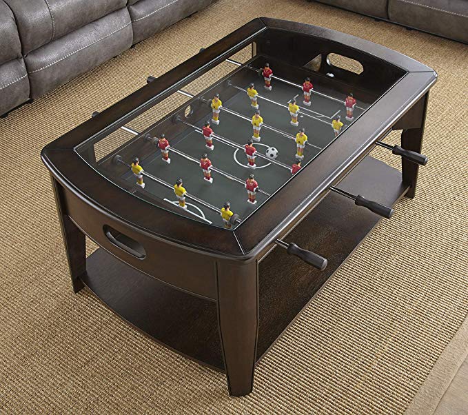 STEVE SILVER COCKTAIL TABLE WITH BUILT-IN FOOSBALL FOR $279.10