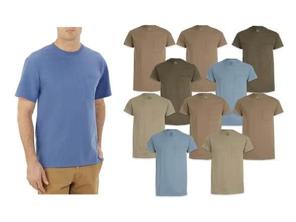 FRUIT OF THE LOOM POCKET TEES (PACK OF 10) FOR $21.99