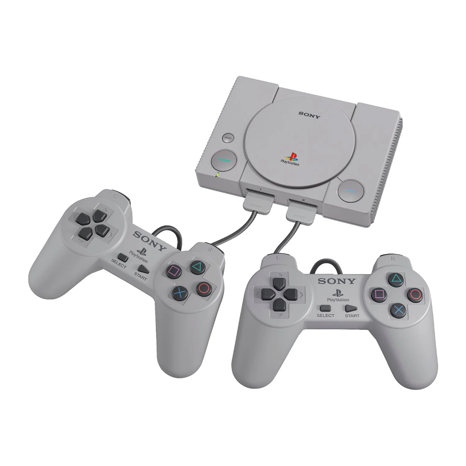 SONY PLAYSTATION ONE CLASSIC WITH 20 GAMES INCLUDED AND TWO CONTROLLERS FOR $34.99