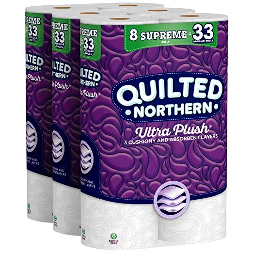 QUILTED NORTHERN ULTRA PLUSH TOILET PAPER (24 SUPREME ROLLS) FOR $24.59