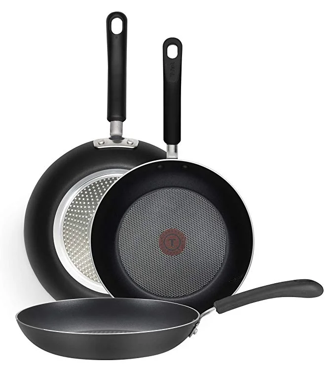 3-PIECE T-FAL PROFESSIONAL TOTAL NON-STICK THERMO SPOT FRY PAN COOKWARE SET FOR $52.49