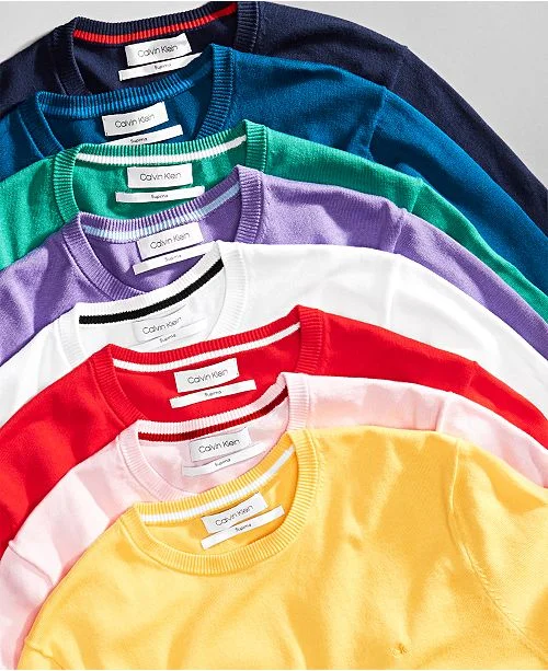 CALVIN KLEIN MENS SOLID SUPIMA COTTON SWEATER FOR $26.24