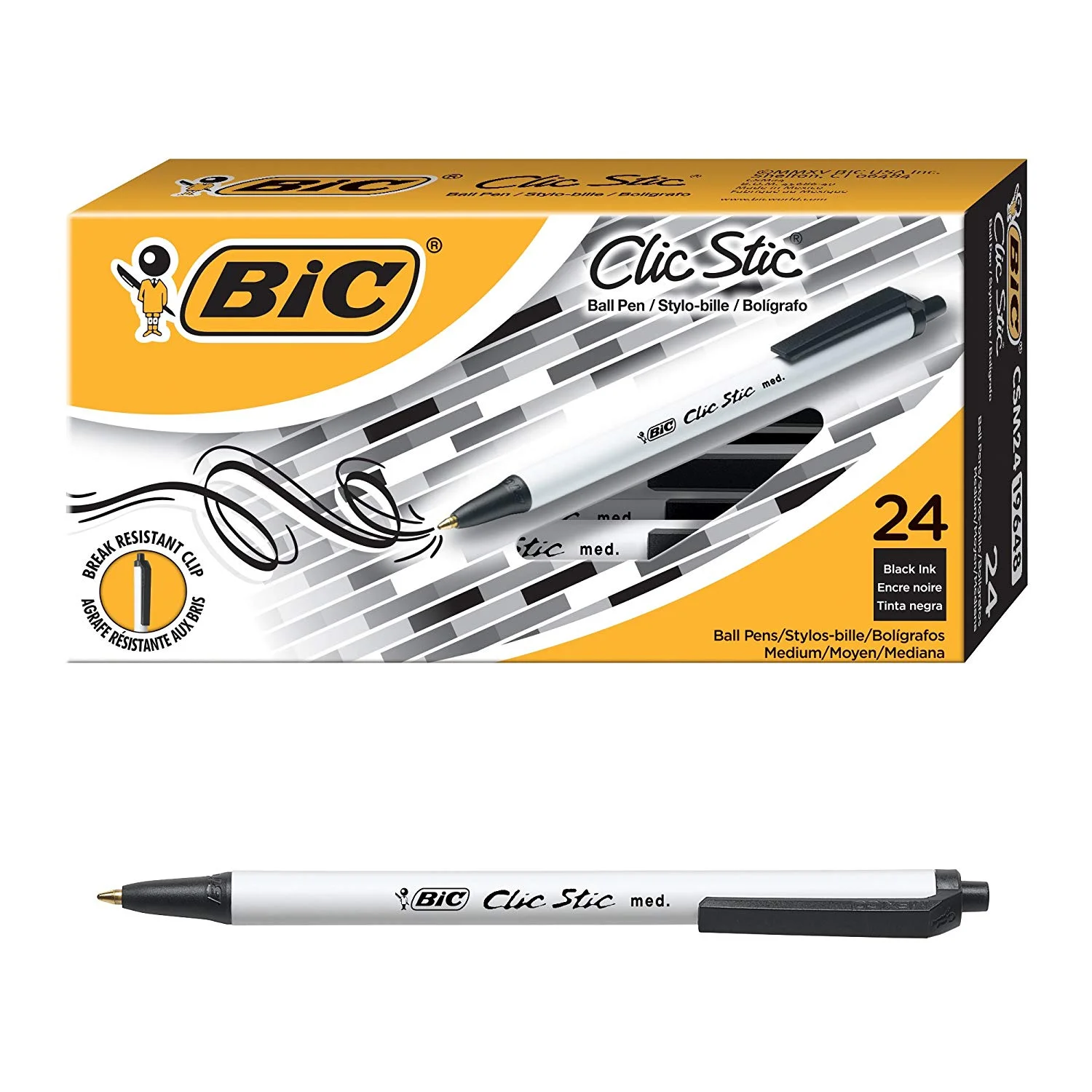 BIC CLIC STIC RETRACTABLE BALL PENS (24-COUNT) FOR $3.90