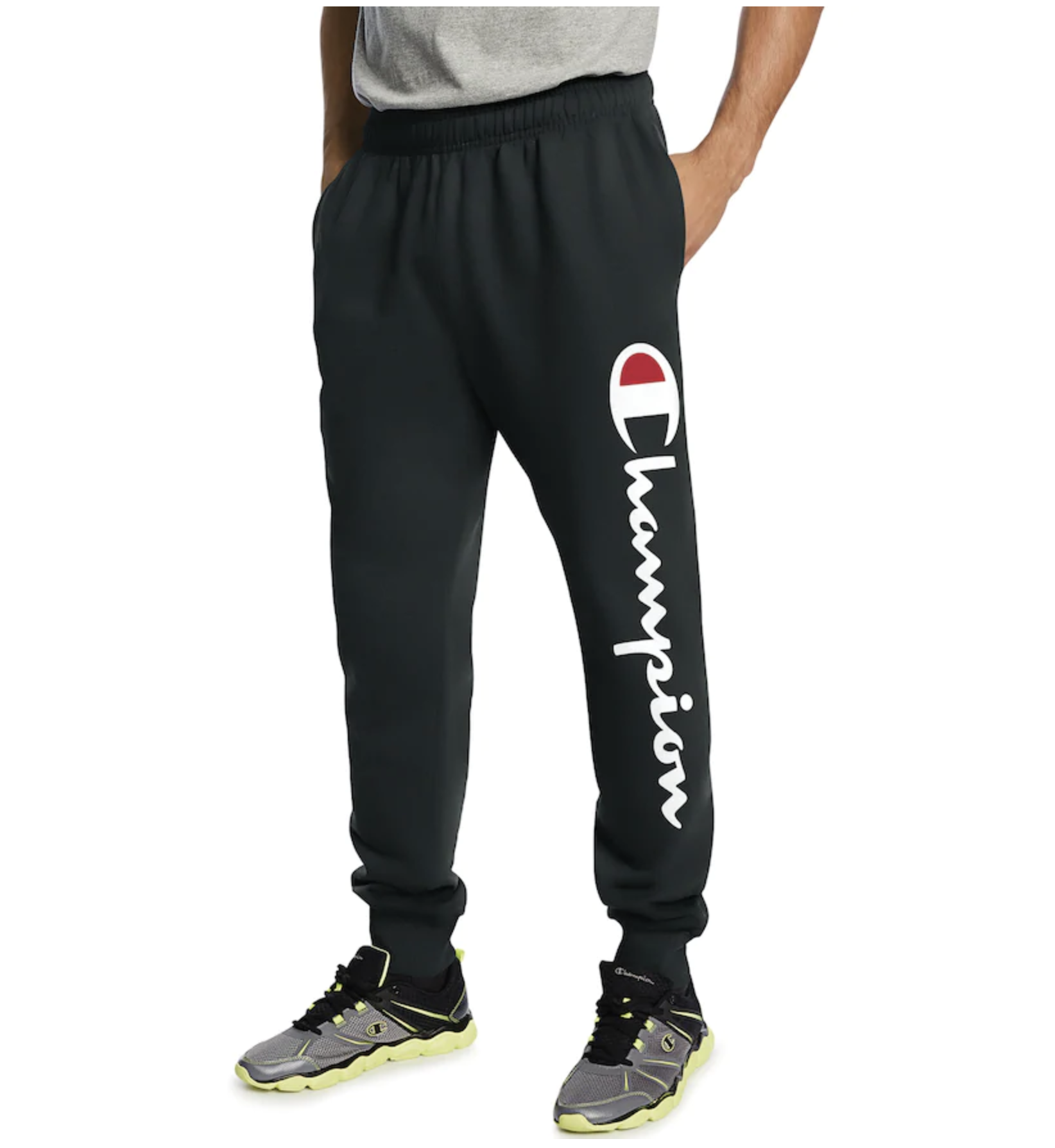 MEN'S CHAMPION SCRIPT LOGO FLEECE JOGGERS FOR $21.24