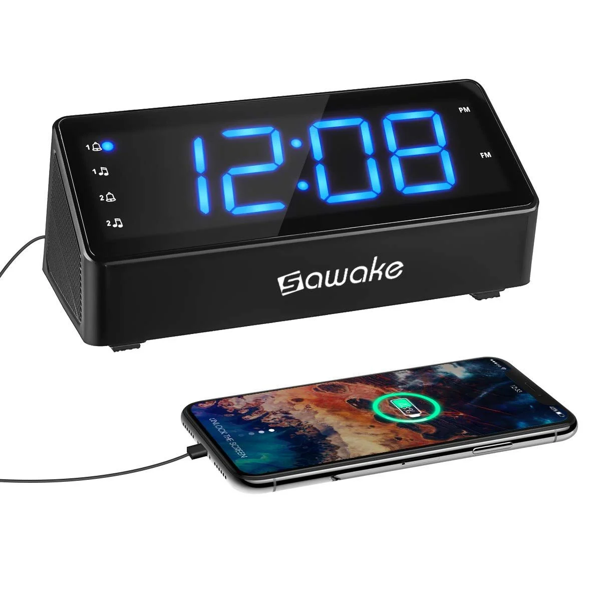DIGITAL ALARM AND FM RADIO WITH USB CHARGING PORT FOR $10.29