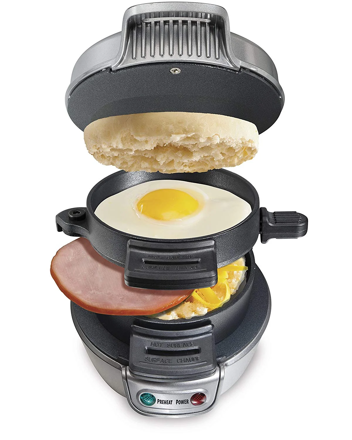 HAMILTON BEACH BREAKFAST SANDWICH MAKER FOR $19.99