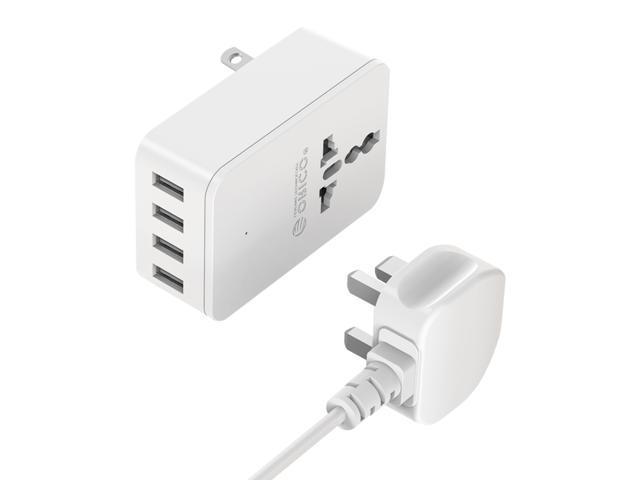 PORTABLE UNIVERSAL POWER PLUG TRAVEL CONVERTING ADAPTER WITH 4 USB SMART CHARGING PORTS FOR $4.99