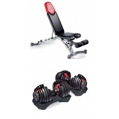 BOWFLEX ADJUSTABLE DUMBBELLS + SERIES 5.1 ADJUSTABLE WEIGHT BENCH FOR $299.00