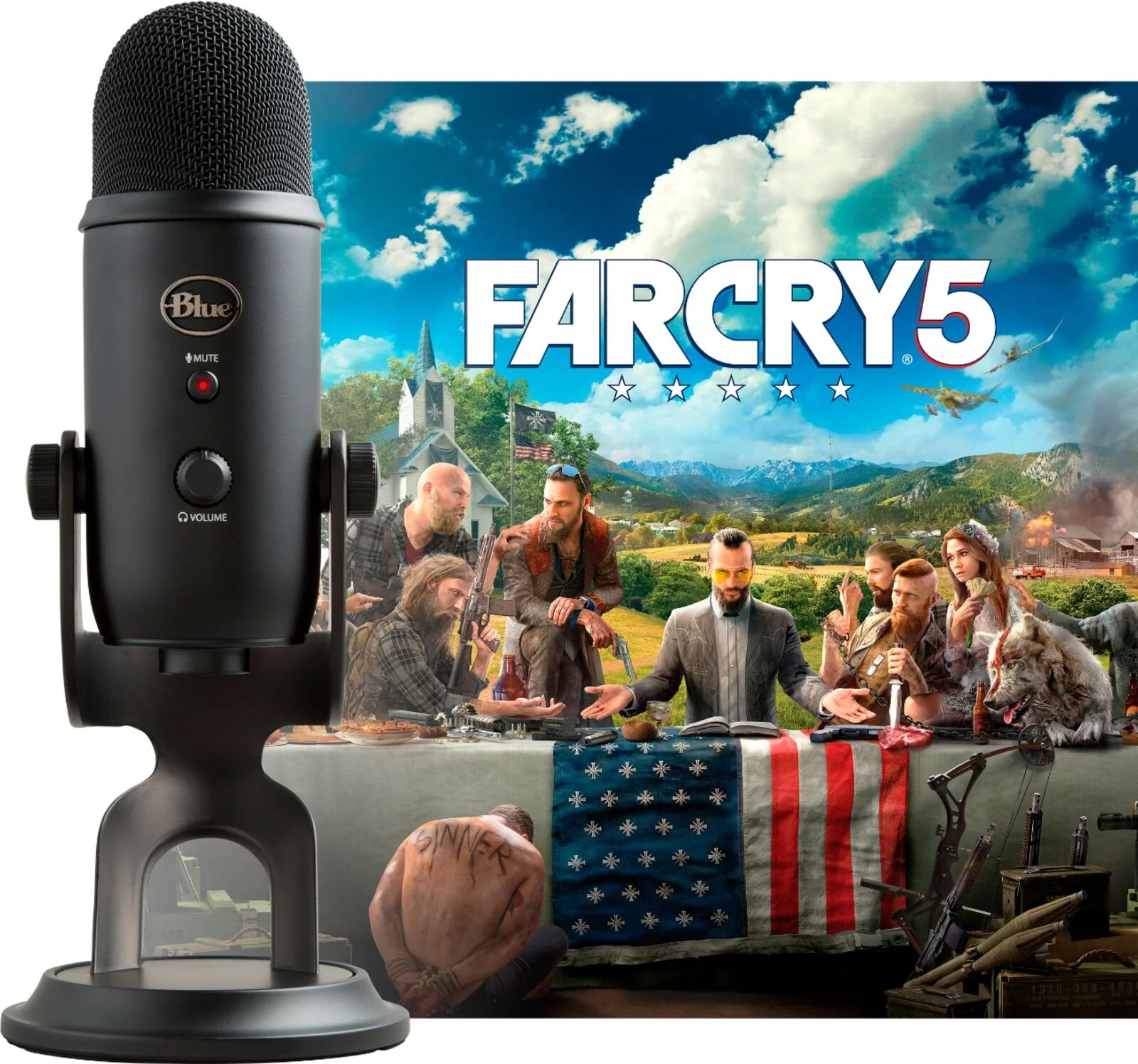 BLUE BLACKOUT YETI MICROPHONE + FAR CRY 5 STREAMER BUNDLE (PC DIGITAL DOWNLOAD) FOR $76.99