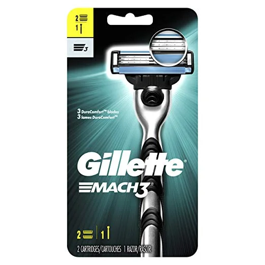 GILLETTE MACH 3 MENS RAZORS (HANDLE + 2 BLADES REFILLS) FOR $6.99