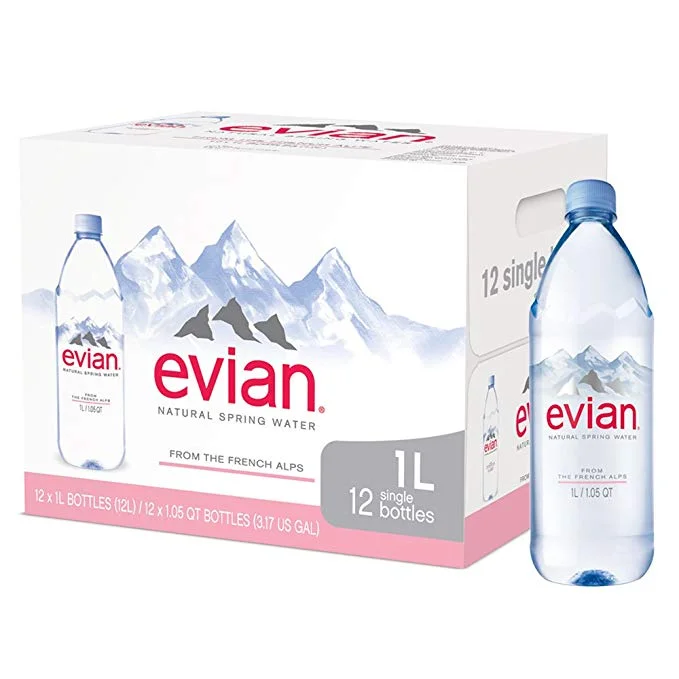 EVIAN NATURAL SPRING LARGE WATER BOTTLES (12 BOTTLES) FOR $10.94