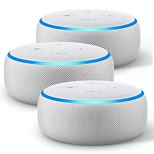 THREE ECHO DOTS (3RD GEN) - SMART SPEAKER WITH ALEXA FOR $69.97