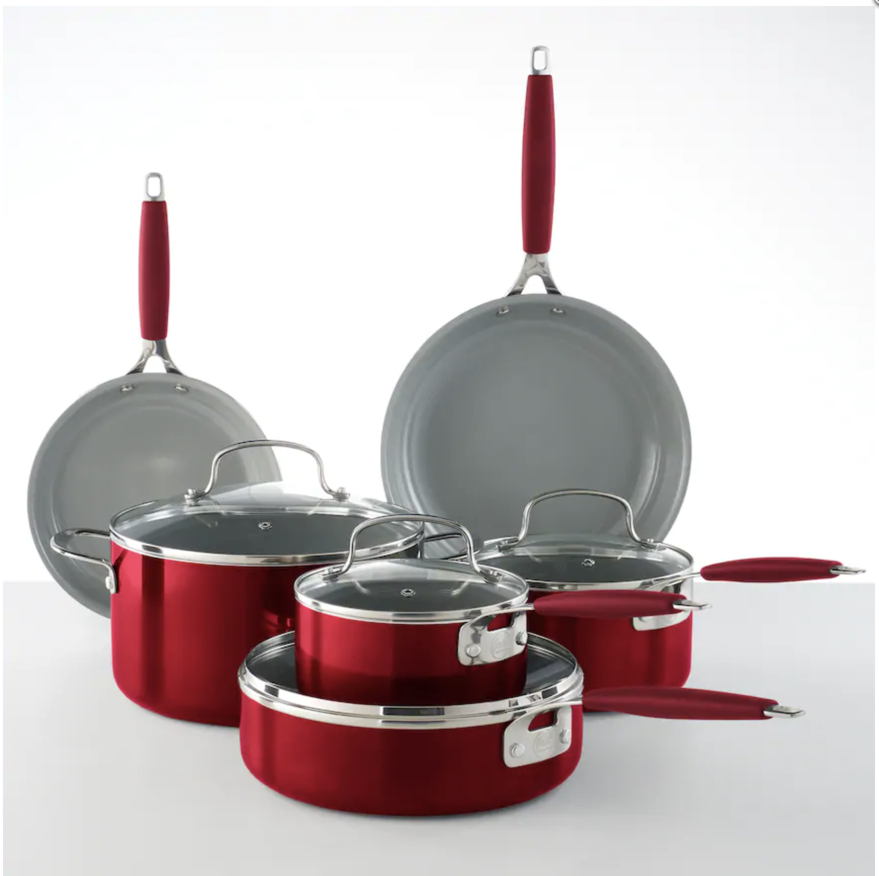 FOOD NETWORK 10-PIECE CERAMIC COOKWARE SET FOR $63.99