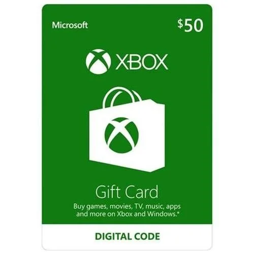 $50 XBOX GIFT CARD + 3-MONTHS XBOX LIVE GOLD (DIGITAL DOWNLOAD) FOR $50.00