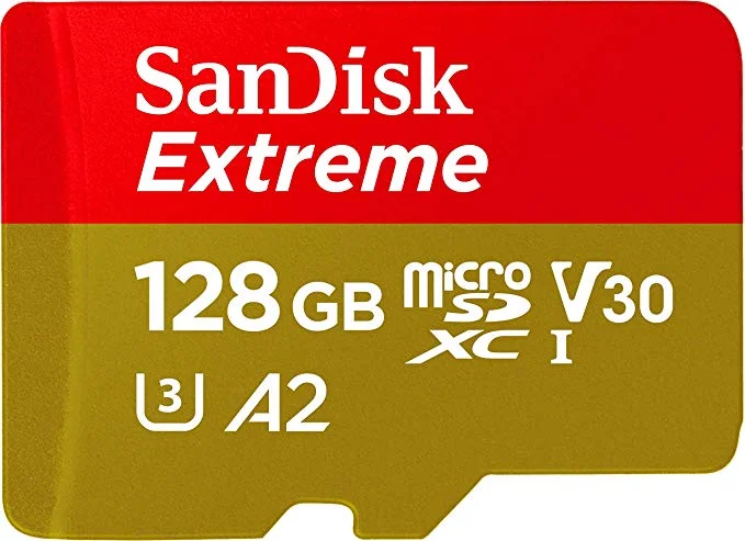 SANDISK 128GB EXTREME MICRO SD CARD WITH ADAPTER FOR $21.84