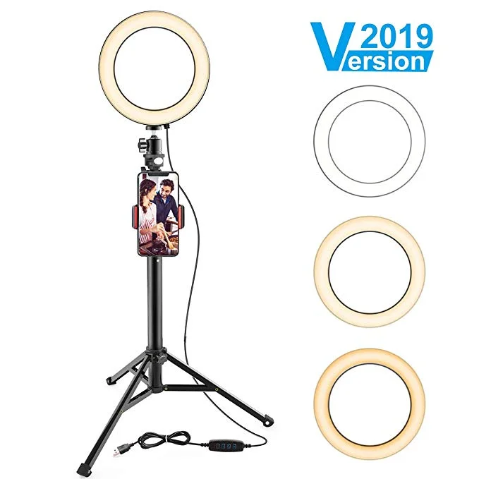 8” SELFIE LIGHT RING WITH STAND AND CELL PHONE HOLDER FOR $17.99