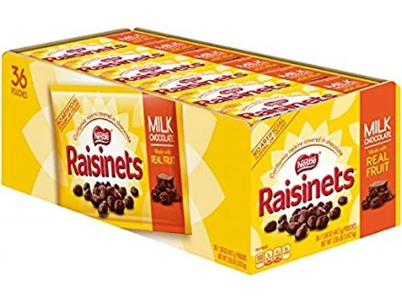 NESTLE RAISINETS MILK CHOCOLATE (36 BAGS) FOR $12.50
