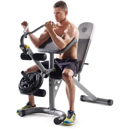 GOLD’S GYM XRS 20 OLYMPIC WORKOUT BENCH WITH REMOVABLE PREACHER PAD FOR $97.00
