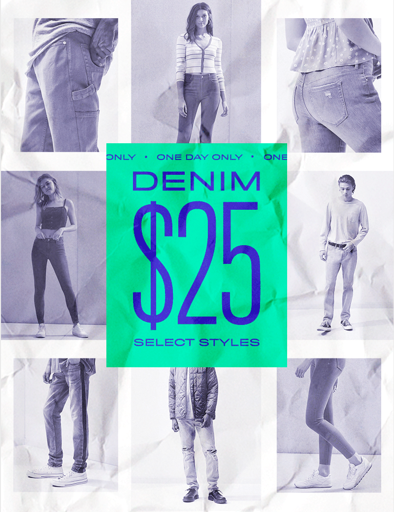 PACSUN DENIM SALE: DENIM JEANS AND PANTS FOR $25.00