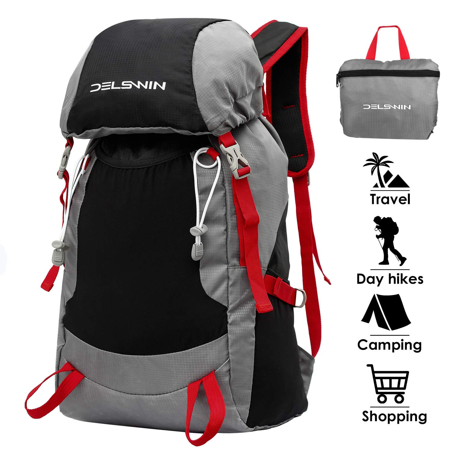 WATER RESISTANT HIKING PACKABLE DAYPACK FOR $9.99