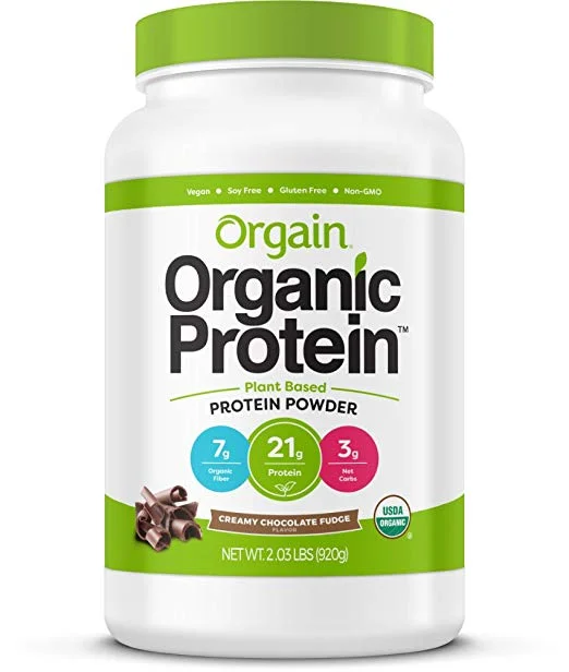 ORGAIN ORGANIC PLANT BASED PROTEIN POWDER - CREMY CHOCOLATE FUDGE FOR $13.56
