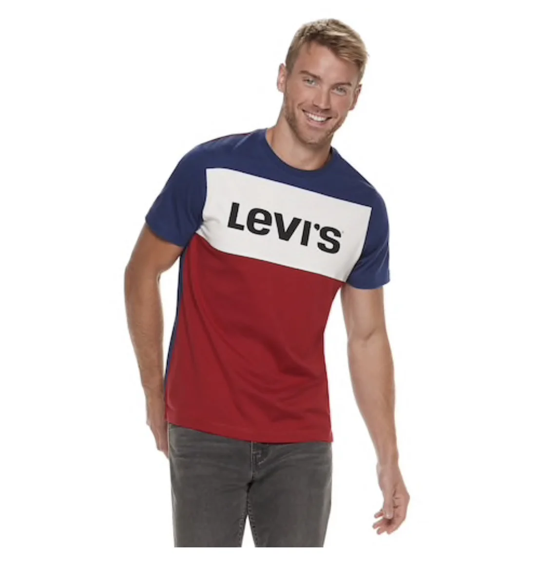 LEVI’S MENS COLORBLOCK GRAPHIC LOGO T-SHIRTS FOR $19.99