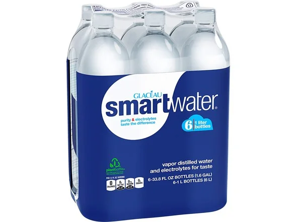 SMARTWATER - 1 LITER BOTTLES (6 PACK) FOR $6.99