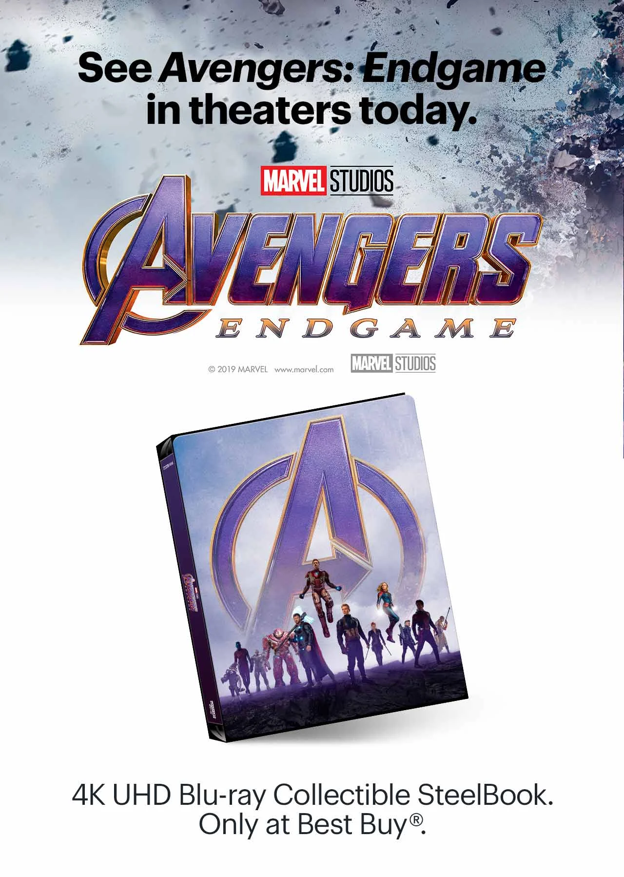 AVENGERS END GAME 4K UHD BLU-RAY COLLECTIBLE STEELBOOK