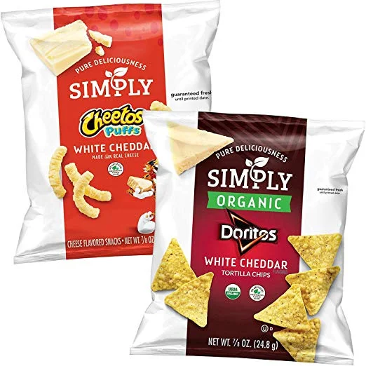 36 SNACK BAGS - SIMPLY DORITOS AND CHEETOS MIX VARIETY PACK FOR $10.52