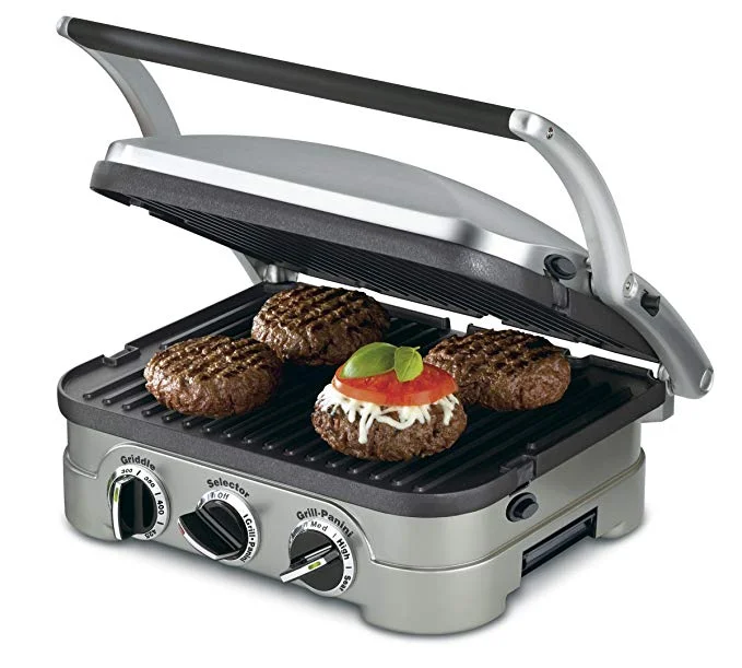 CUISINART GRIDDLER STAINLESS STEEL 4-IN-1 GRILL/GRIDDLE AND PANINI PRESS FOR $49.99