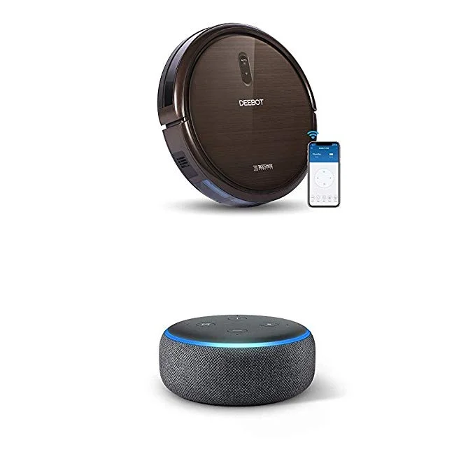 ECOVACS DEEBOT N795 SELF CHARGING ROBOT VACUUM + AMAZON ECHO DOT (3RD GEN) FOR $174.99