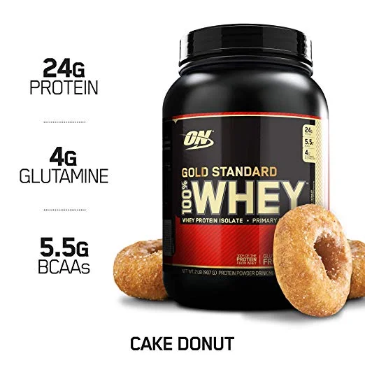 OPTIMUM NUTRITION GOLD STANDARD 100% WHEY PROTEIN POWDER - CAKE DONUT (2 POUNDS) FOR $14.23