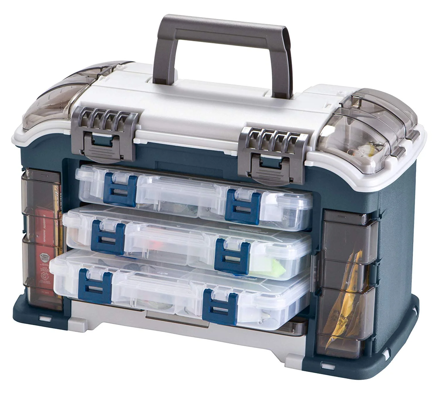 PLANO ANGLED FISHING TACKLE STORAGE SYSTEM WITH 3 STOWAWAY BOXES FOR $25.25