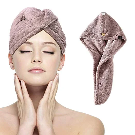 WATER-ABSORBENT HAIR TOWEL WRAP FOR $8.40