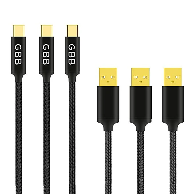 NYLON BRAIDED USB TYPE C CABLES (3 PACK) FOR $6.39