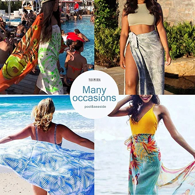 WOMENS CHIFFON SARONG BEACH SWIMWEAR PAREO FOR $4.20