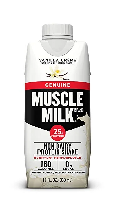 12 PACK - MUSCLE MILK GENUINE PROTEIN SHAKE - VANILLA CREME FOR $8.82