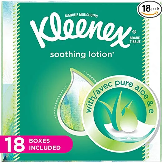 KLEENEX LOTION FACIAL TISSUE WITH ALOE &amp; VITAMIN E (18 BOXES) FOR $16.08
