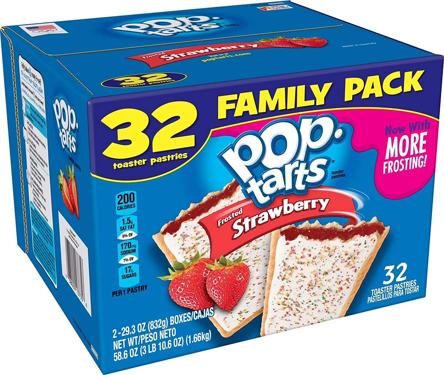 POP-TARTS, FROSTED STRAWBERRY FLAVORED, FAMILY PACK (32 COUNT) FOR $3.99