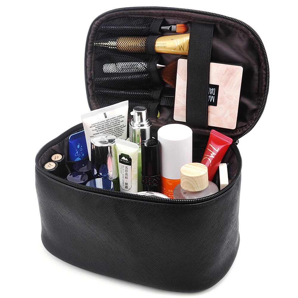 TRAVEL COSMETIC CASE ORGANIZER BAG WITH BRUSH HOLDER FOR $9.72