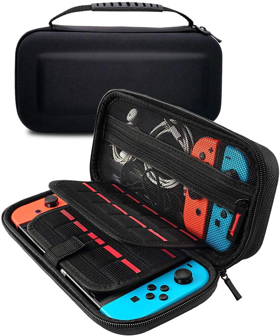 CARRYING CASE FOR NINTENDO SWITCH WITH 19 GAME CARD HOLDERS AND 2 MICRO SD CARTRIDGES FOR $7.99