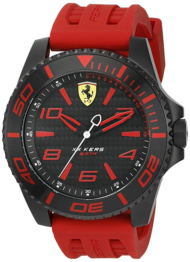 SCUDERIA FERRARI MENS ‘XX KERS’ QUARTZ STAINLESS STEEL AND SILICONE WATCH FOR $101.54